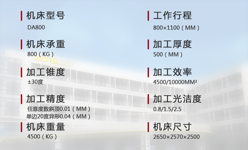 DA800技术参数